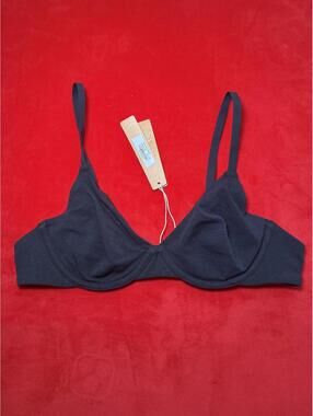 Skims Cotton Jersey T Shirt Bra Color Soot Size 34A